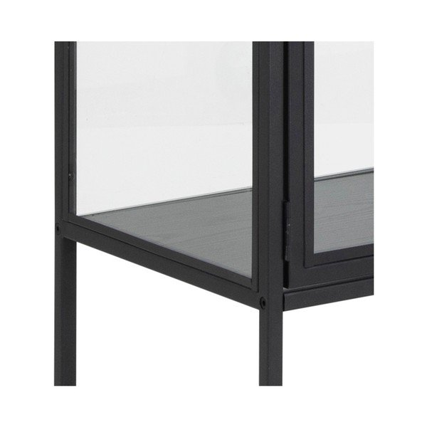 Melna metāla vitrīna 77x150 cm Seaford – Actona-image-3