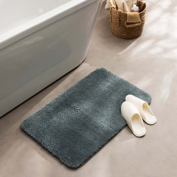 Dūmakaini zaļš vannas istabas paklājiņš 50x80 cm Mael – douceur d'intérieur-image-1