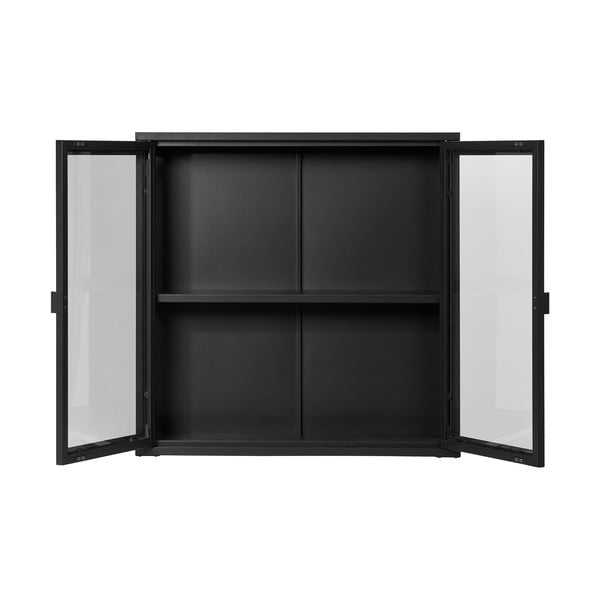 Melna metāla piekarināma vitrīna 80x80 cm Brisbane – House Nordic-image-3