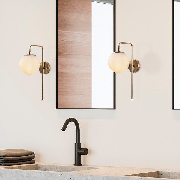 Balta/misiņa krāsas sienas lampa Viran – Opviq lights-image-2