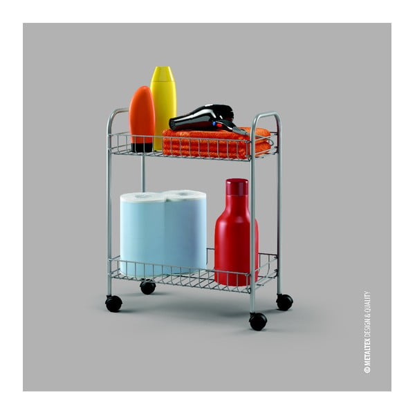 Pārvietojams divstāvīgs plaukts Metaltex Greg, garums 41 cm-image-2