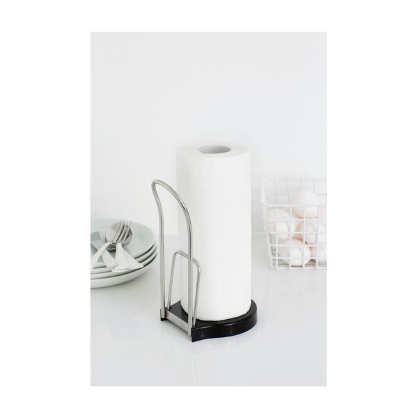 Spīdīgi melns tērauda papīra dvieļu statīvs – Brabantia-image-1