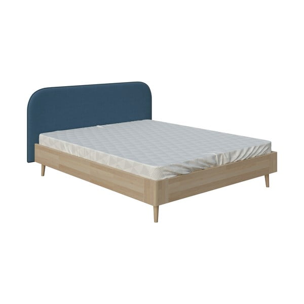Zila divguļamā gulta ProSpánek Lagom Plain Wood, 160 x 200 cm