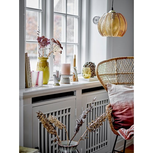 Dzintara dzeltena piekaramā lampa ar stikla abažūru ø 22 cm Adar – Bloomingville-image-1