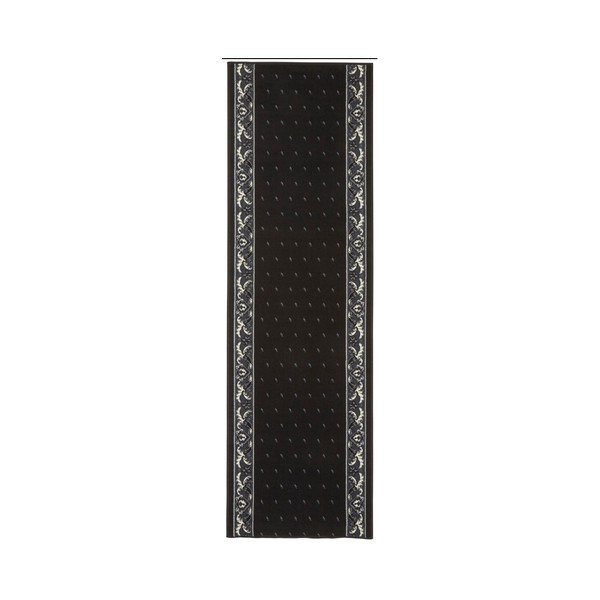 Melns tekneklis ar baltām detaļām Hanse Home Ornaments, 80 x 350 cm