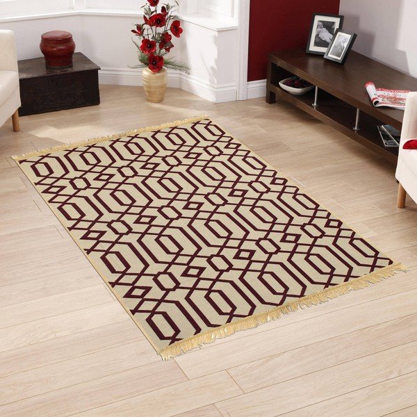 Bordo krāsas paklājs Ya Rugs Kenar, 80 x 150 cm-image-1
