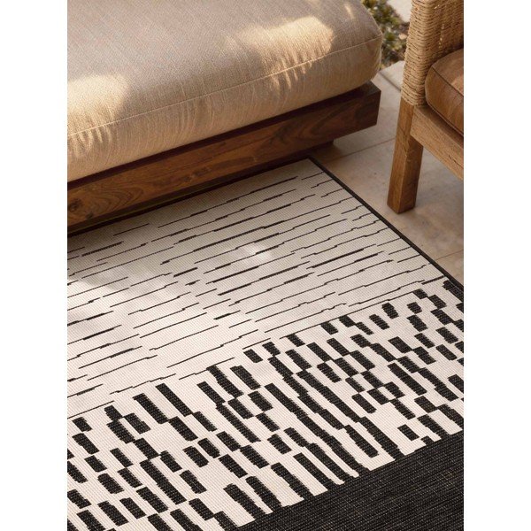 Melns/krēmkrāsas iekštelpu un āra paklājs 120x170 cm Haringey Acacia – Ted Baker-image-3