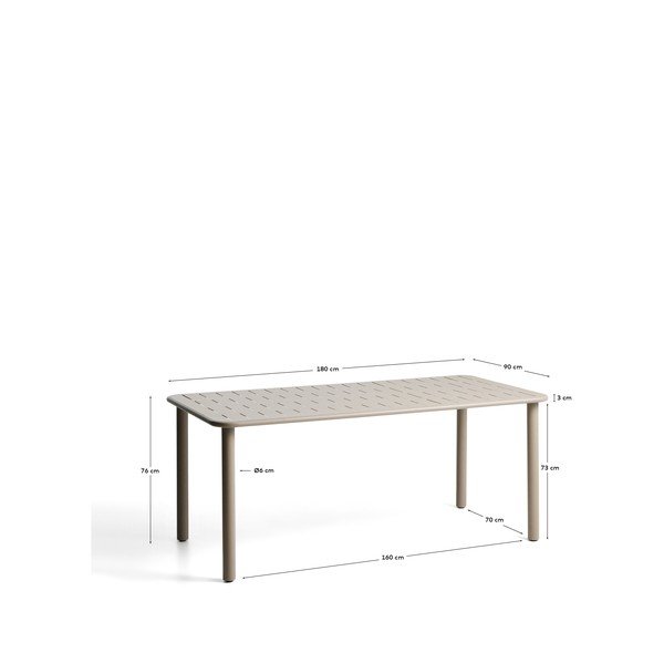 Tērauda dārza ēdamgalds 90x180 cm Brai – Kave Home-image-1