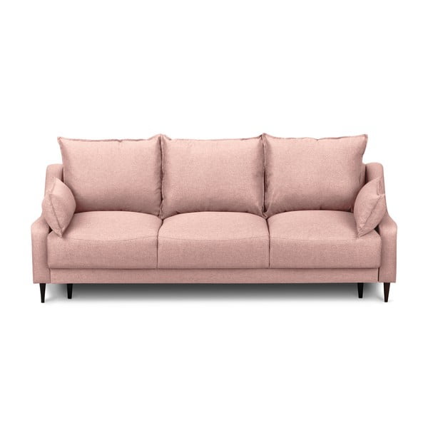 Rozā izvelkamais dīvāns ar veļas kasti Mazzini Sofas Ancolie, 215 cm