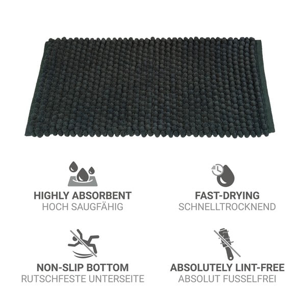 Tumši zaļš tekstila vannas istabas paklājiņš 50x80 cm Solivo – Wenko-image-4