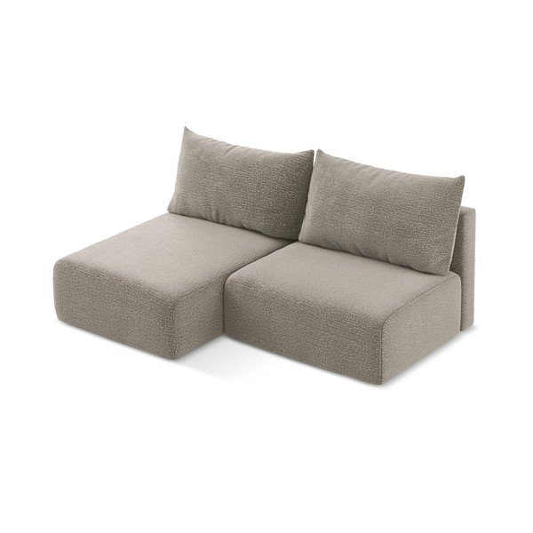 Bēšs salokāms/ar uzglabāšanas vietu stūra dīvāns (ar kreiso stūri) Kalena – Makamii-image-3