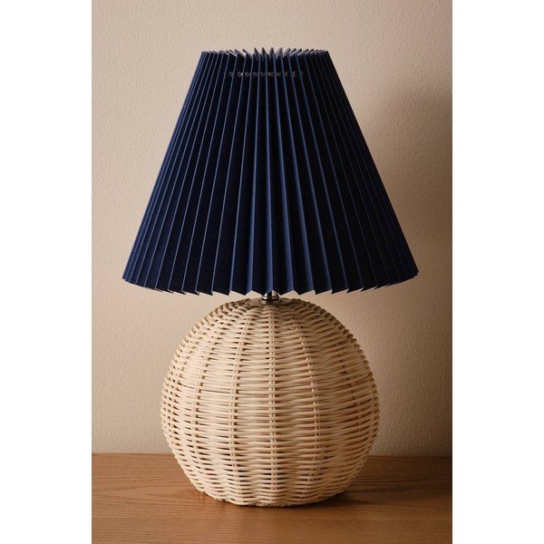 Zila/dabīga toņa rotangpalmas galda lampa (augstums 36 cm) Sisal – Jotex-image-2