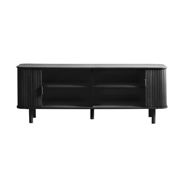 Melns TV galdiņš ar ozolkoka imitāciju 160x56 cm Cavo – Unique Furniture-image-2