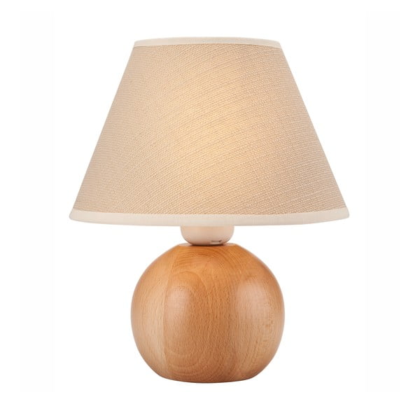 Bēša galda lampa ar auduma abažūru (augstums 24 cm) Ball – LAMKUR