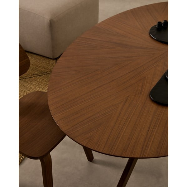 Ēdamgalds ar valrieksta koka imitācijas galda virsmu 110x180 cm Naanim – Kave Home-image-1