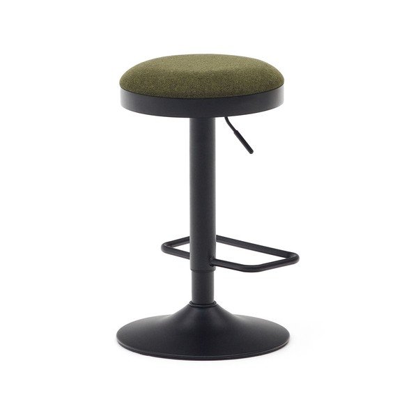 Tumši zaļas polsterētas bāra taburetes ar regulējamu augstumu (2 gab.) (sēdekļa augstums 53,5 cm) Zaib – Kave Home-image-4