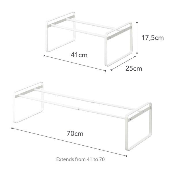 Balts metāla izvelkams apavu statīvs Kobe – YAMAZAKI-image-4