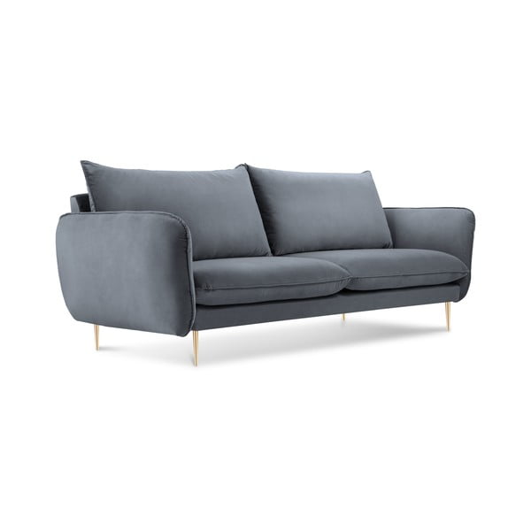 Pelēks divvietīgs samta dīvāns Cosmopolitan Design Florence, 160 cm