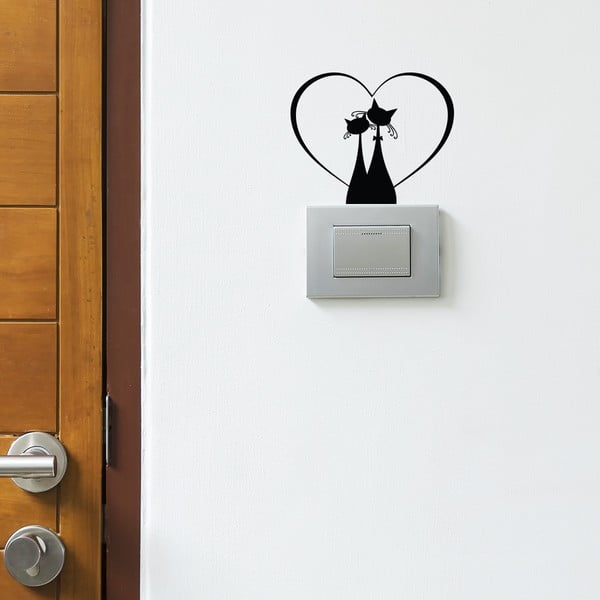 Melna uzlīme slēdzim Ambiance Cat Couple-image-1