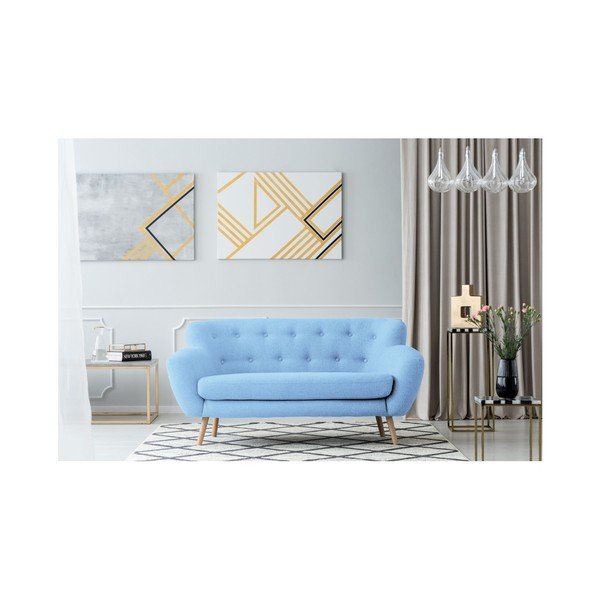 Gaiši zils divvietīgs dīvāns Kooko Home Pop-image-1