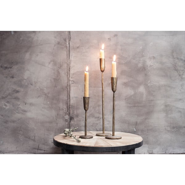 Metāla svečturis zelta krāsā Nkuku Mbata, augstums 20 cm-image-1