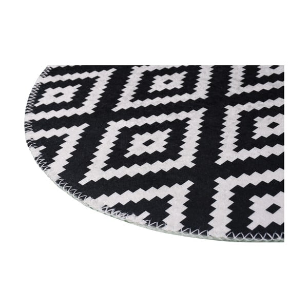 Melnbalts mazgājams apaļš paklājs ø 120 cm – Vitaus-image-2