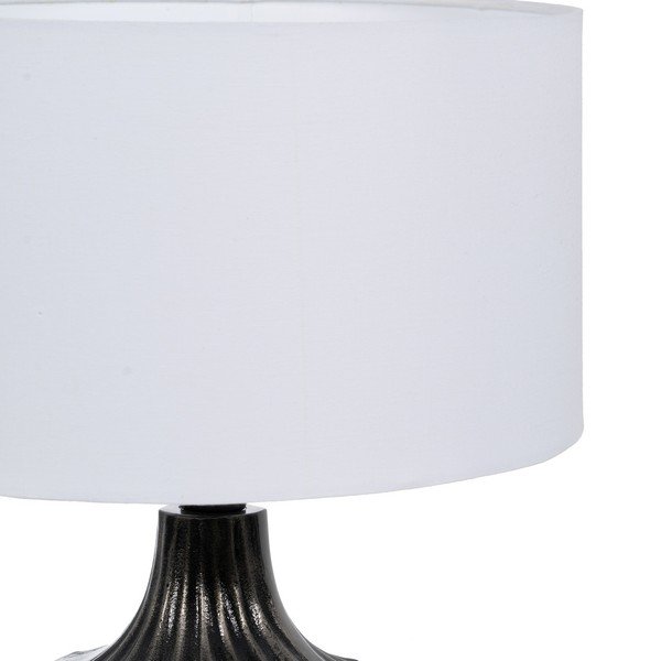 Melnbalta galda lampa ar auduma abažūru (augstums 52,5 cm) – Ixia-image-1
