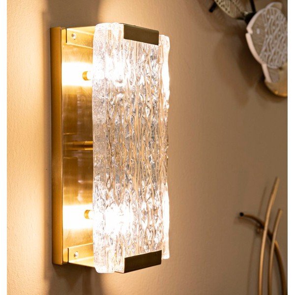 Zelta krāsas stikla sienas lampa Oblin – Mauro Ferretti-image-1