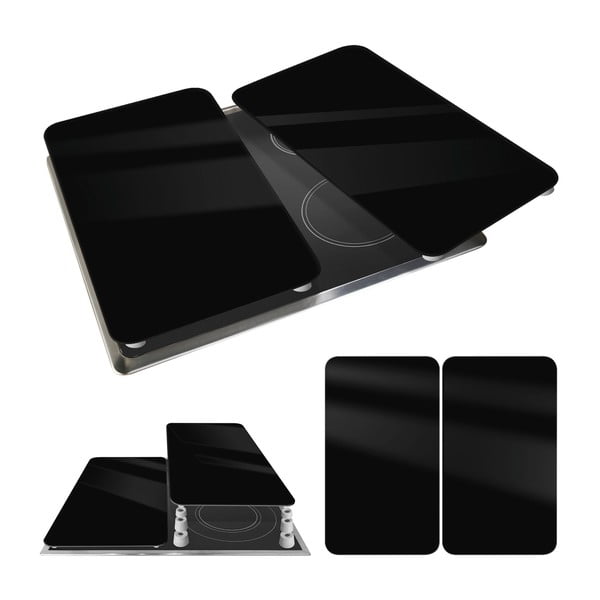 Rūdīta stikla plīts aizsargplāksnes (2 gab.) 30x52 cm Universal – Wenko-image-2