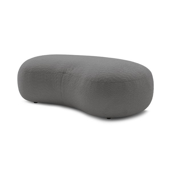 Gaiši pelēks buklē auduma pufs Saint-Germain – Bobochic Paris-image-3