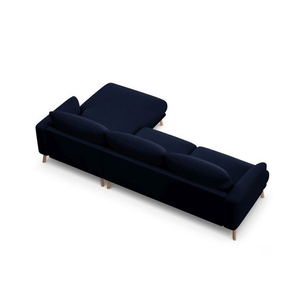 Tumši zils samta stūra dīvāns (ar labo stūri/ar zvilni) Naomi – Micadoni -image-3