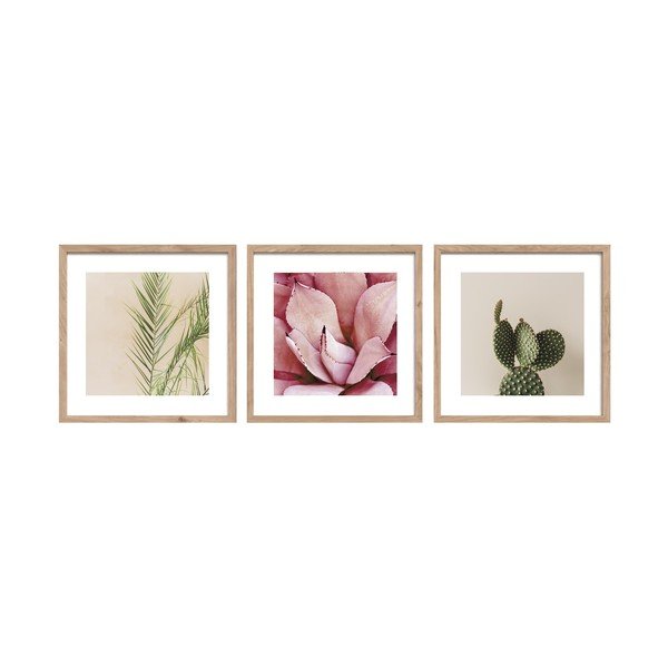 Drukātas gleznas (3 gab.) ar rāmi 30x30 cm Fresh – Styler