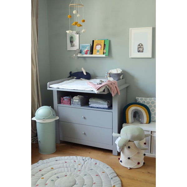 Piparmētru zaļa plastmasas atkritumu tvertne autiņbiksītēm 25 l Whale – Kindsgut-image-3