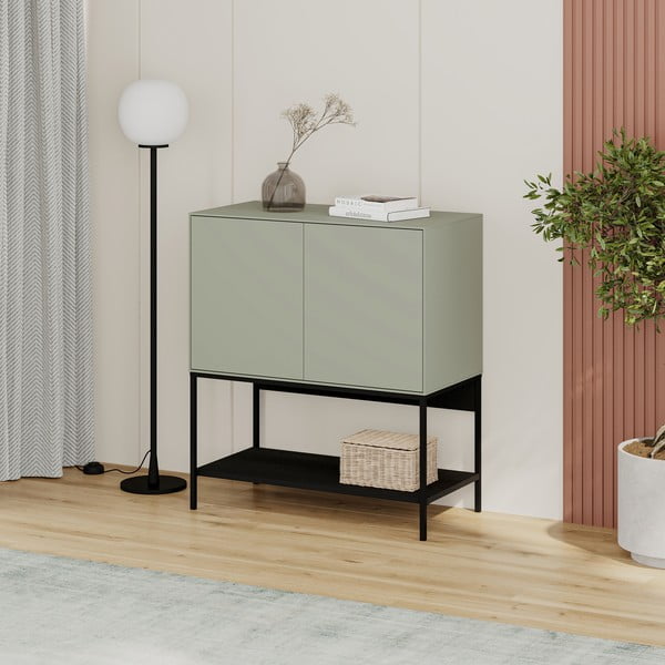 Zaļš/melns skapītis 80x90x40 cm Amira – Marckeric-image-3