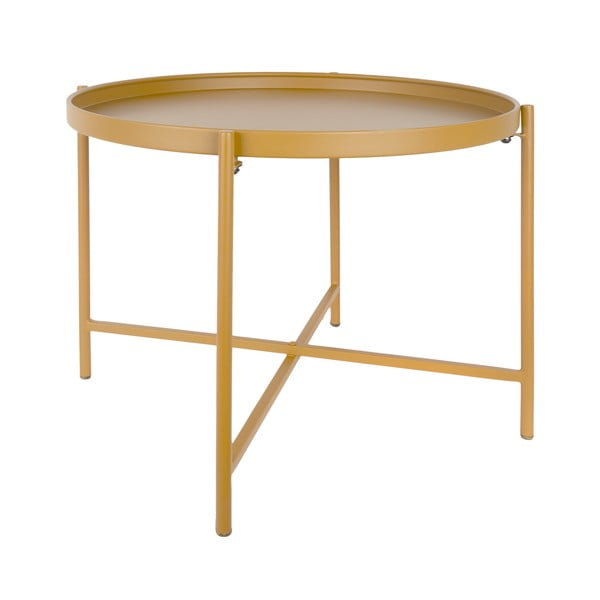 Okera dzeltens metāla apaļš žurnālgaldiņš ø 50 cm Meseta  – Leitmotiv