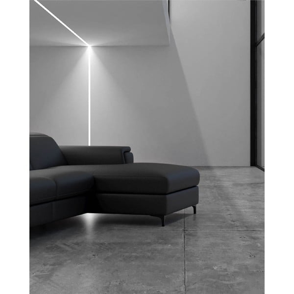 Tumši pelēks ādas stūra dīvāns (labais stūris) Brito – MESONICA-image-4