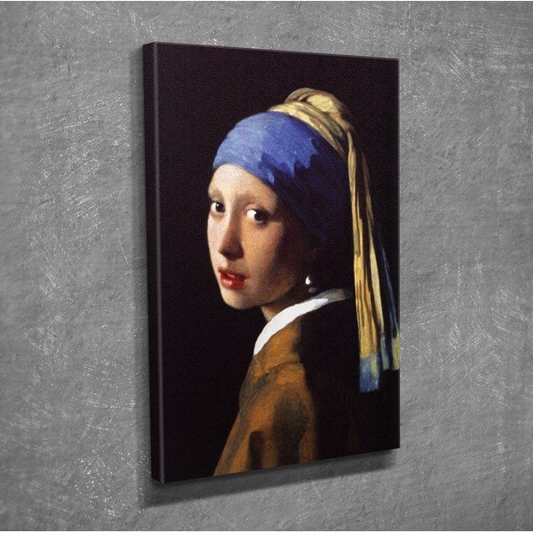 Gleznas reprodukcija uz audekla Johannes Vermeer The Girl with Pearl, 30 x 40 cm-image-2