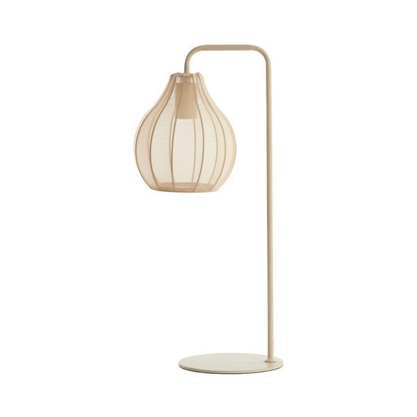 Bēša galda lampa ar auduma abažūru (augstums 60,5 cm) Elati – Light & Living