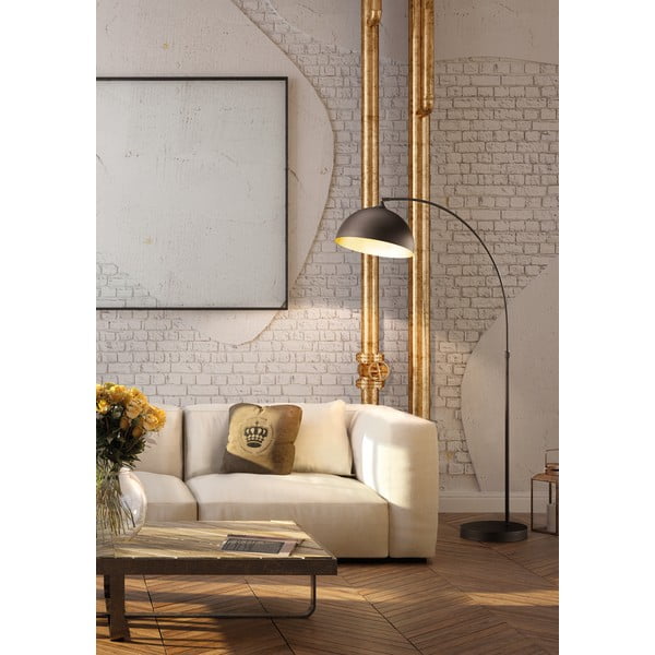 Melna stāvlampa ar metāla abažūru (augstums 200 cm) Leitung – Fischer & Honsel-image-1