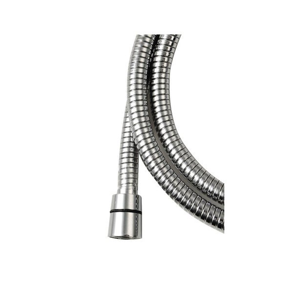 Spīdīgas sudraba krāsas nerūsējošā tērauda dušas šļūtene Lux – Sapho-image-1