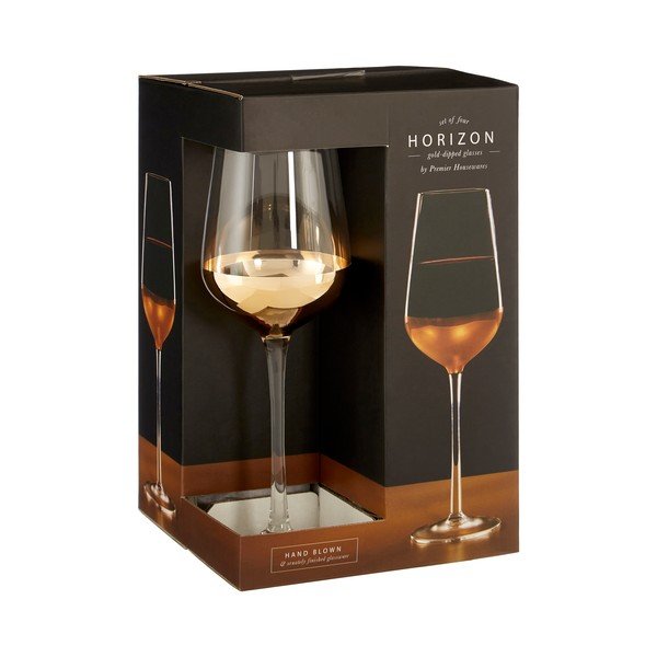 4 vīna glāžu komplekts ar zelta detaļām Premier Housewares Horizon-image-3
