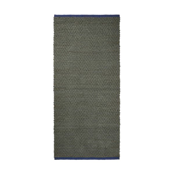 Tumši zaļš džutas celiņa paklājs 70x150 cm Notes – Mette Ditmer Denmark