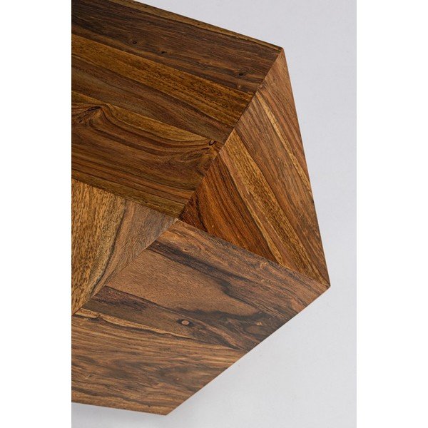 Tumša dabīga toņa indiešu rožkoka masīvkoka žurnālgaldiņš 42x42 cm Egypt – Bizzotto-image-4