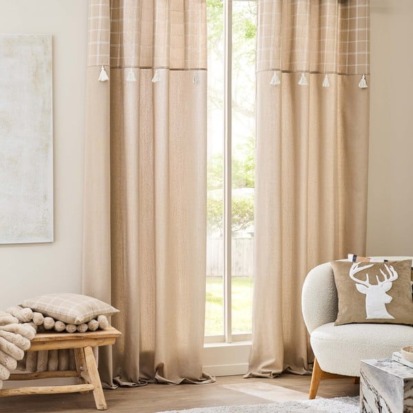 Brūns aizkars no kokvilnas maisījuma 140x240 cm Everest – douceur d'intérieur-image-3