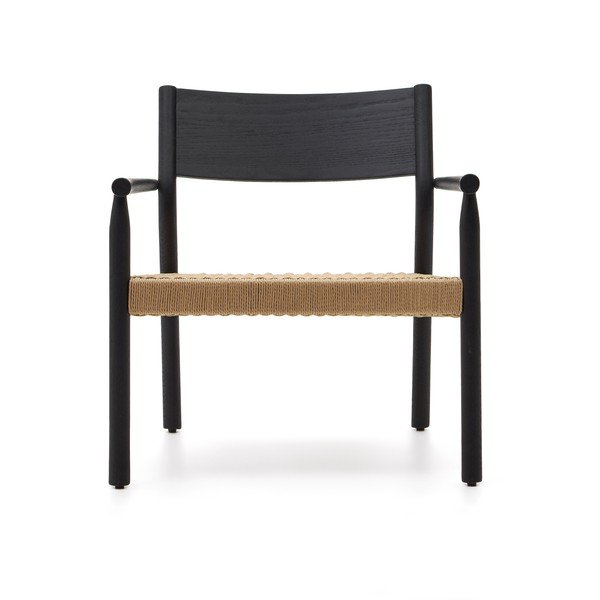 Melns austs atpūtas krēsls Yalia – Kave Home-image-2