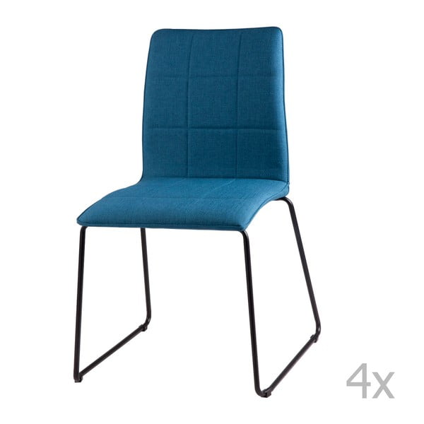 4 tumši zilu ēdamistabas krēslu komplekts sømcasa Malina