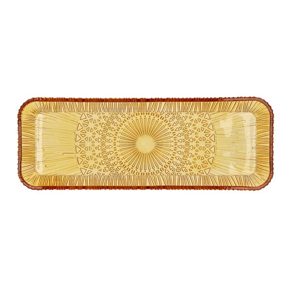 Oranžs stikla servēšanas šķīvis 14x38 cm Kusintha – Bitz
