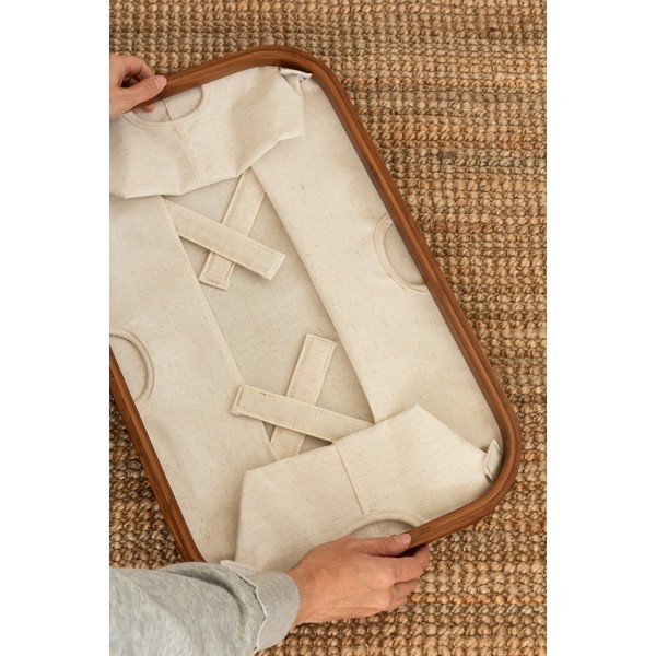 Krēmkrāsas tekstila salokāms veļas grozs Bamboo/Linen – Bigso-image-3