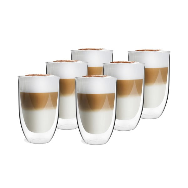 Stikla krūzes latte kafijai ar dubultsienu (6 gab.) 350 ml – Vialli Design-image-1