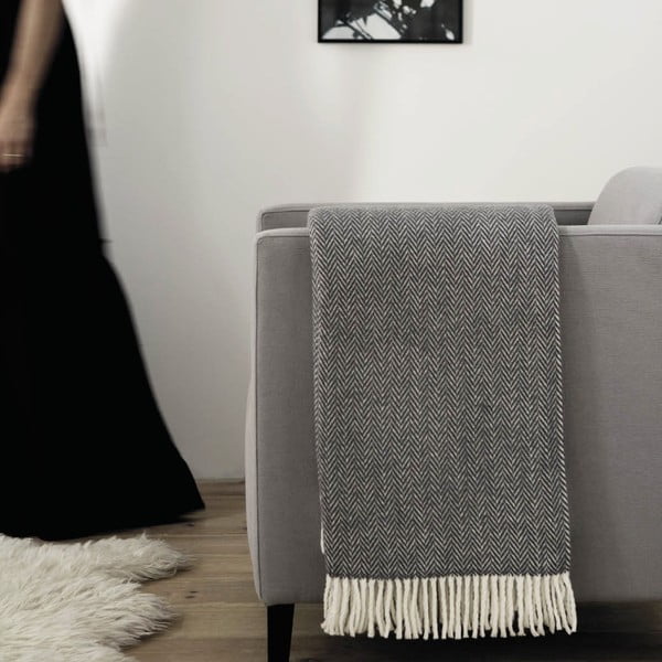 Zils pleds ar kokvilnu Euromant Skyline, 140 x 160 cm-image-1